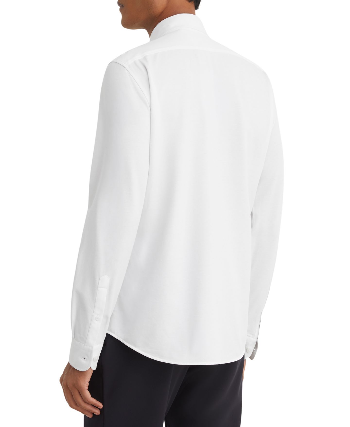 Мужская рубашка REISS Monaco Slim-Fit Long-Sleeve Cotton-Blend Jersey, цвет: Белый — фото 5