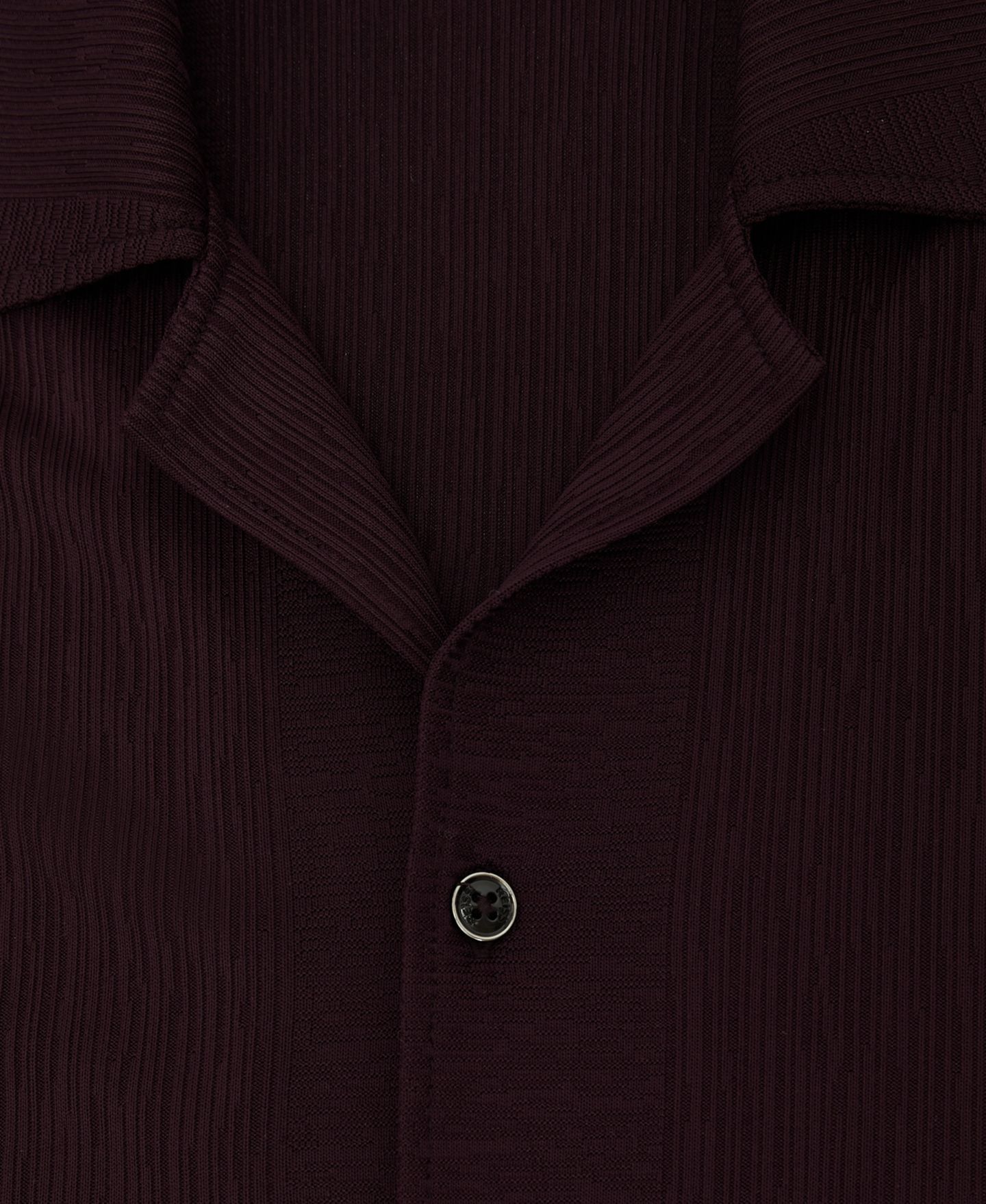 Мужская рубашка REISS Ando Jacquard-Stripe Cuban-Collar, цвет: Вишнёвый красный — фото 4
