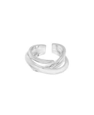 Adjustable Coco Abstract Intertwined Geometric Ring