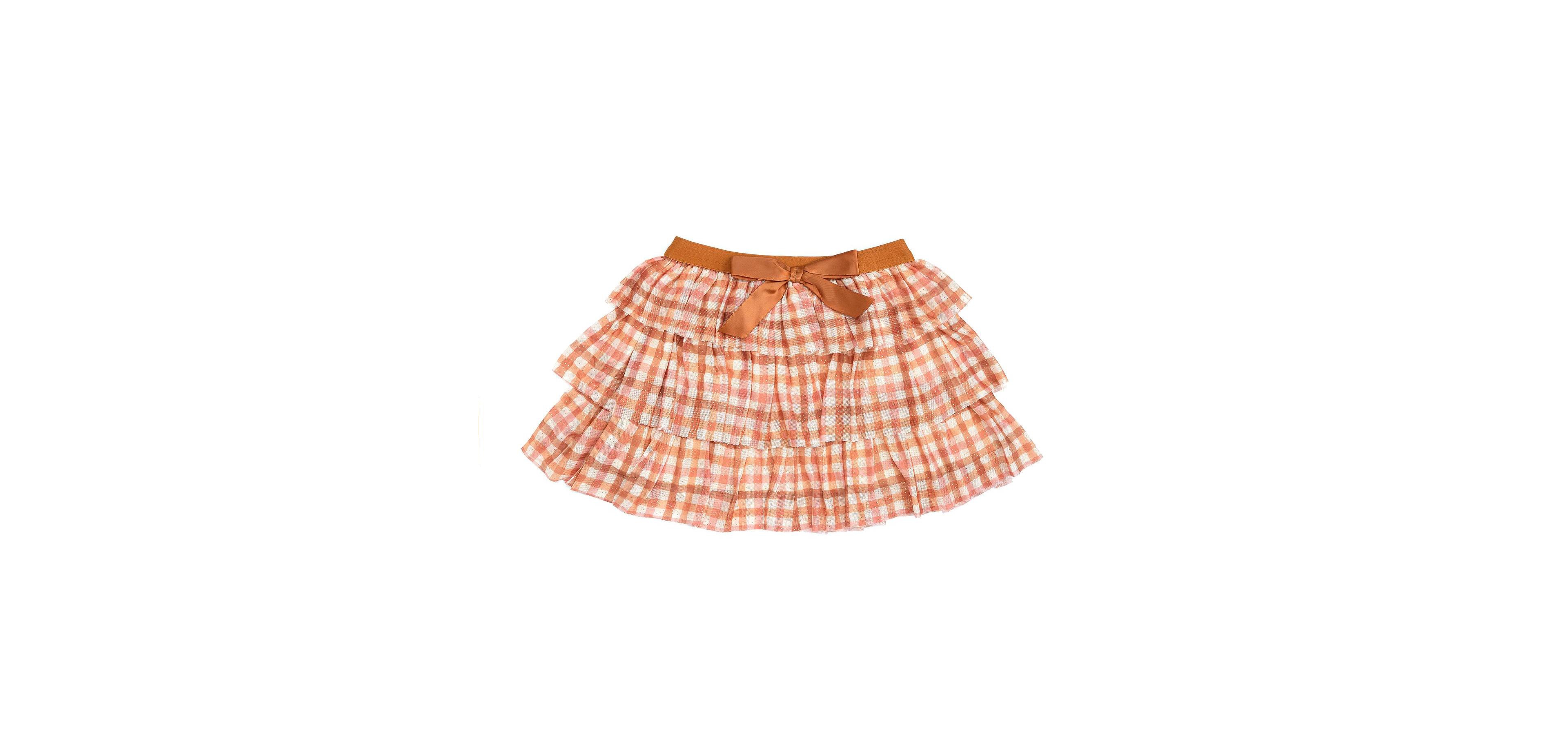 Sweet Wink Toddler Girls' 2T-5T Cinnamon Plaid Pull-On Tiered Tutu Skirt
