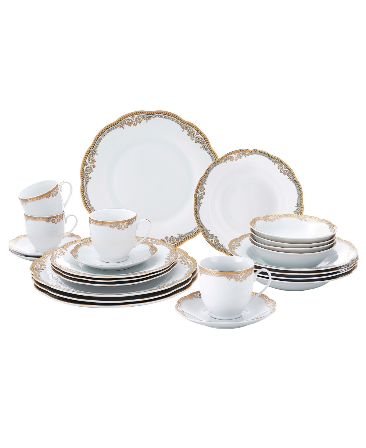Lorren Home Trends Catherine 24-Pc. Dinnerware Set, Service for 4