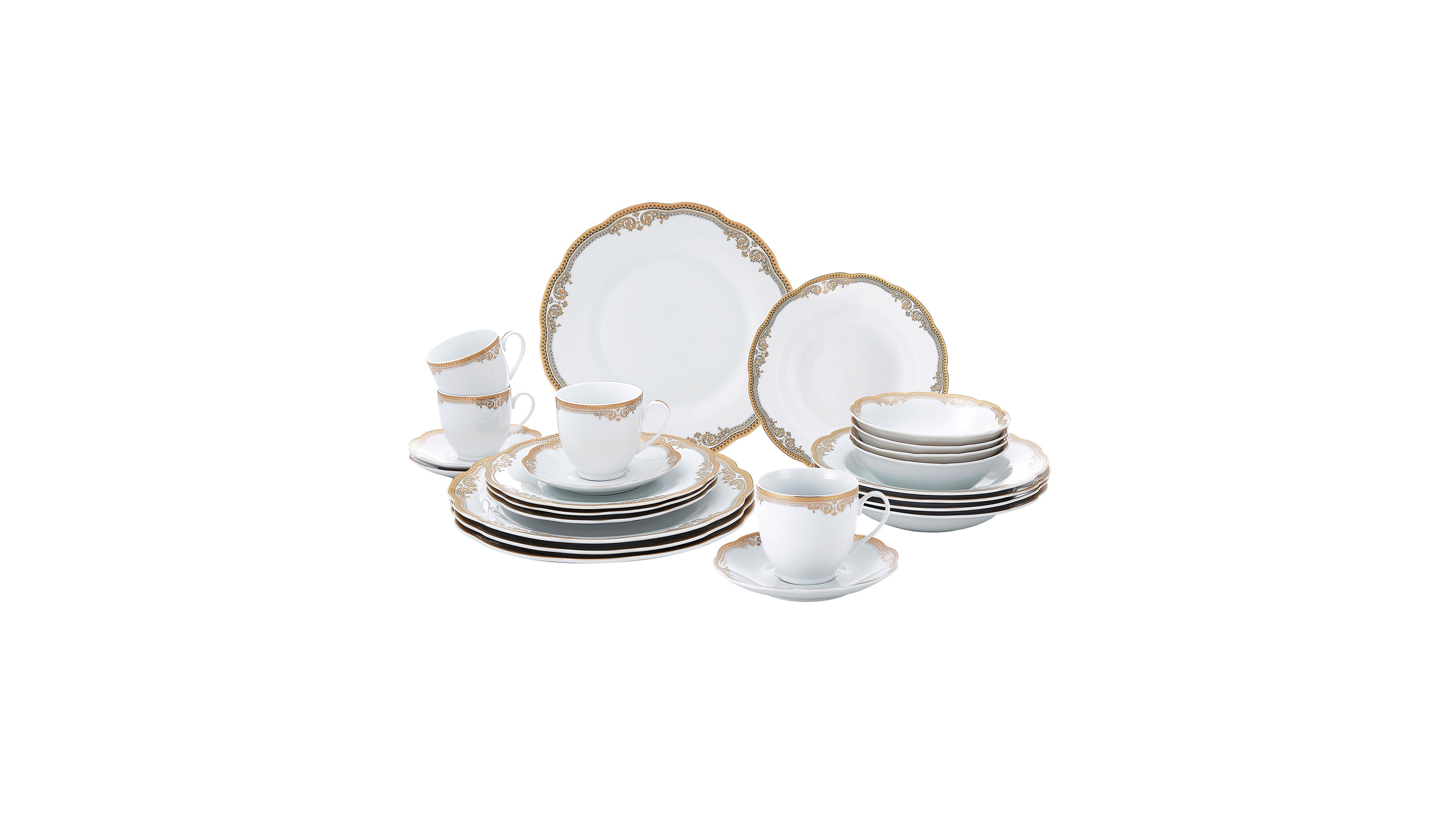 Lorren Home Trends Catherine 24-Pc. Dinnerware Set, Service for 4