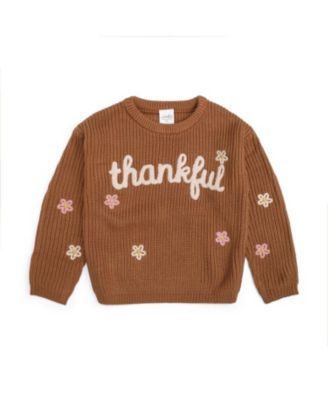 Big Girls 10-12 Thankful Thanksgiving Sweater