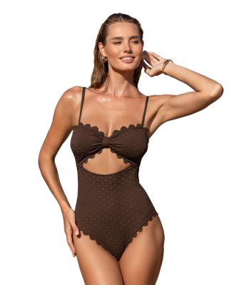 Women's Analia Scalloped-Trim Cutout One-Piece Swimsuit