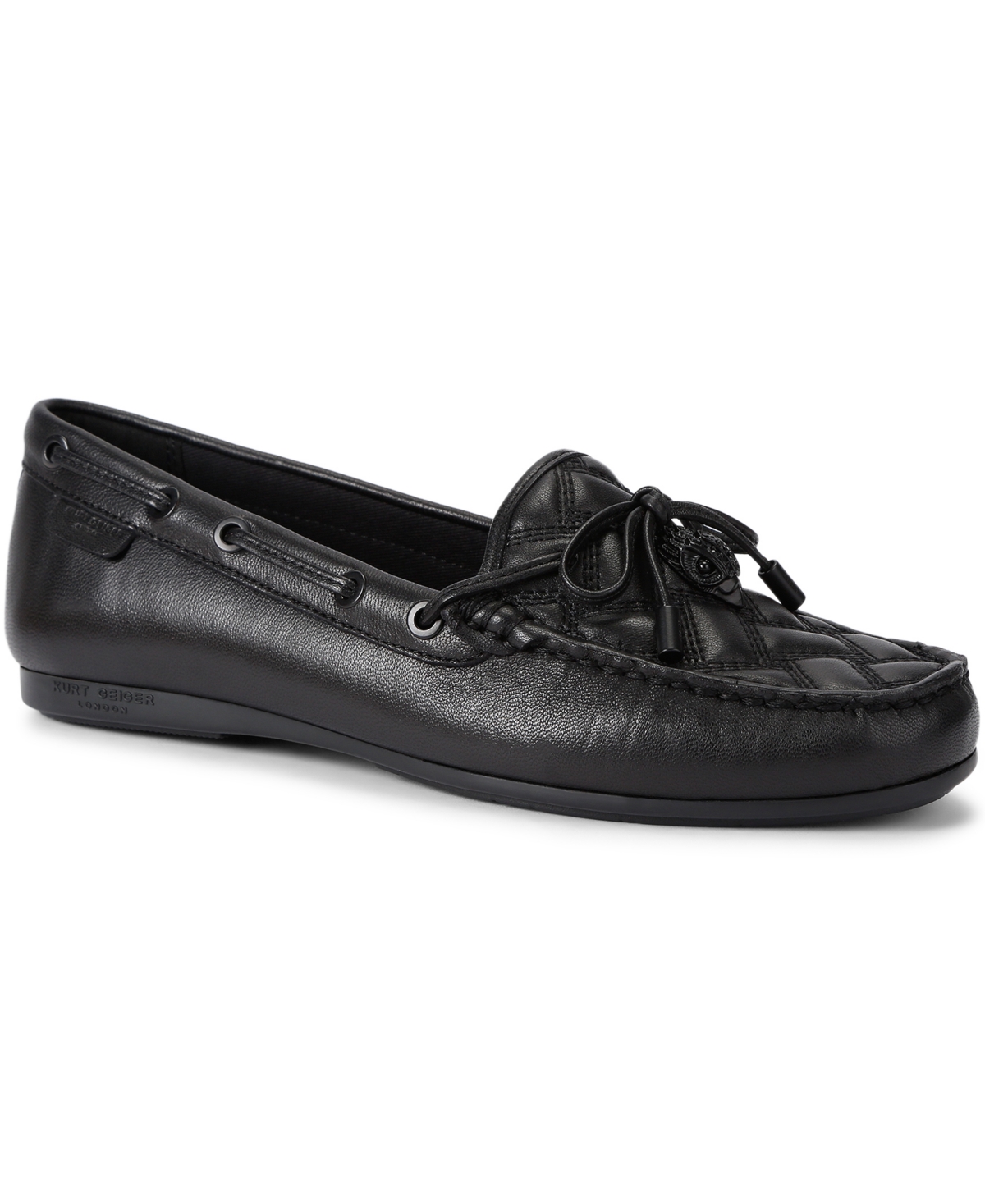 Kurt Geiger London Women's Eagle Embellished Square-Toe Loafers - Black Drench