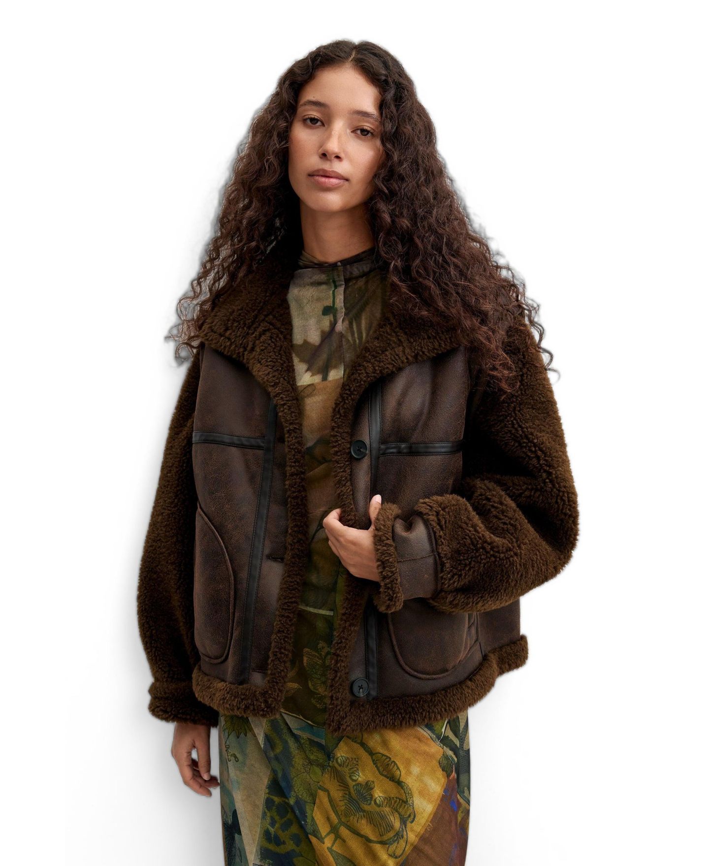 Женское пальто Desigual Double-face detachable, цвет: Коричневый — фото 1