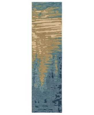 Corsica 9143 Reflection Ocean 2' x 7'6" Runner Area Rug