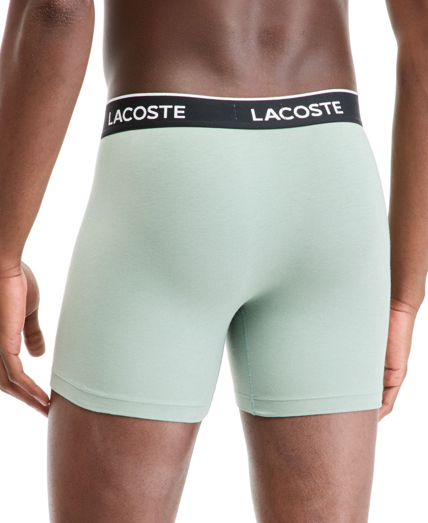 Мужские футболки Lacoste Slim-Fit Crewneck T-Shirt, 3-Pack Gift Set, цвет: Берёзовый / Зелёный чёрный — фото 9