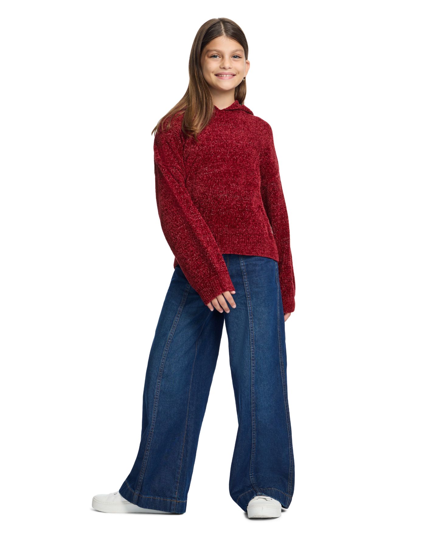 Худи Tommy Hilfiger Chenille Drop-Shoulder для девочек, цвет: Мерло — фото 2