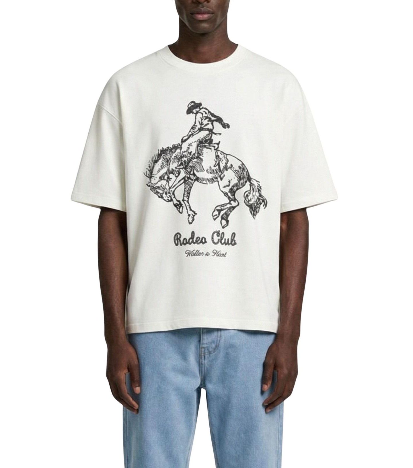 Мужская футболка Walker & Hunt Rodeo Horse Short Sleeve, цвет: Молочно-белый — фото 1