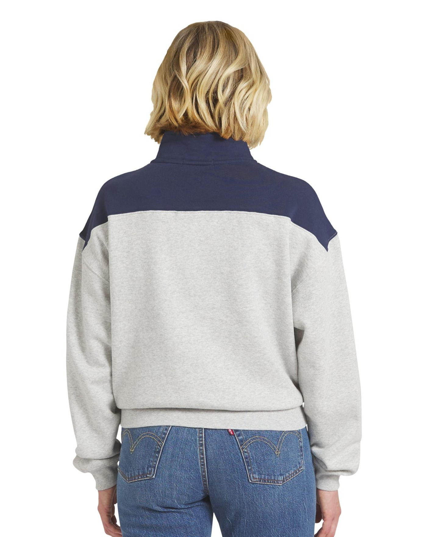 Женский свитер WEAR by Erin Andrews Heather Gray Seattle Seahawks Colorblock Half-Zip Pullover — фото 2
