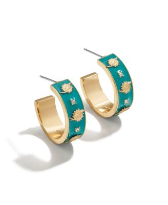 x BaubleBar Miami Dolphins Enamel Hoop Earrings