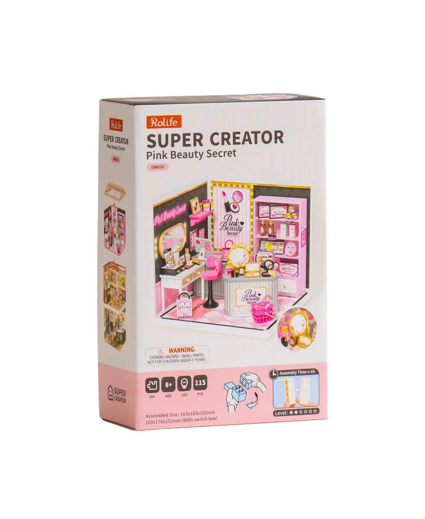 Детский конструктор Robotime Beauty Salon Super Creator Pink Beauty Secret 115-Piece Building Set, Ages 14+, цвет: Розовый — фото 7