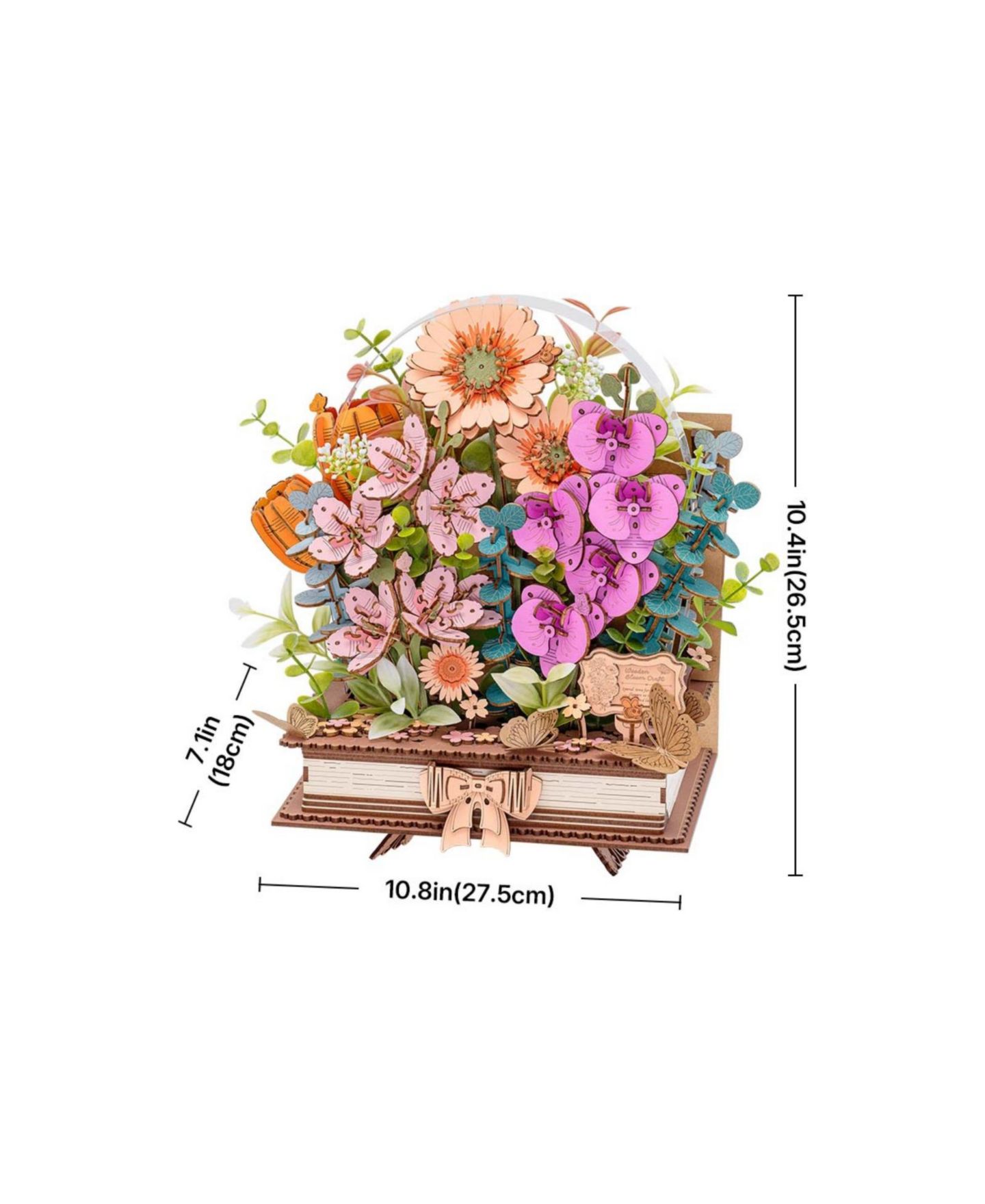 Детский конструктор Robotime Floral Blooming Book 552-Piece Building Set, от 14 лет — фото 4