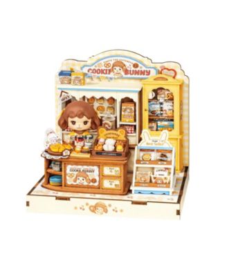 Cookii Bunny's Cookie Shop Miniature Dollhouse Building Kit with Pre-Cut Wood Pieces, Ages 14+