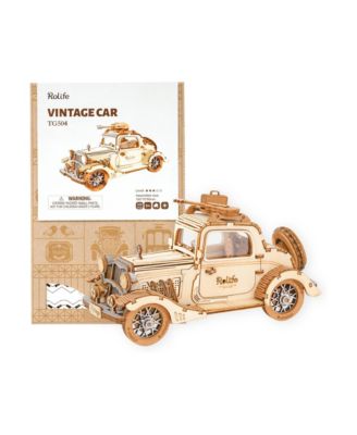 Vintage Car 3D Wooden Puzzle Kit Classic Vehicle Model Building Set Mechanical Craft Project Home Decor Collectible Display