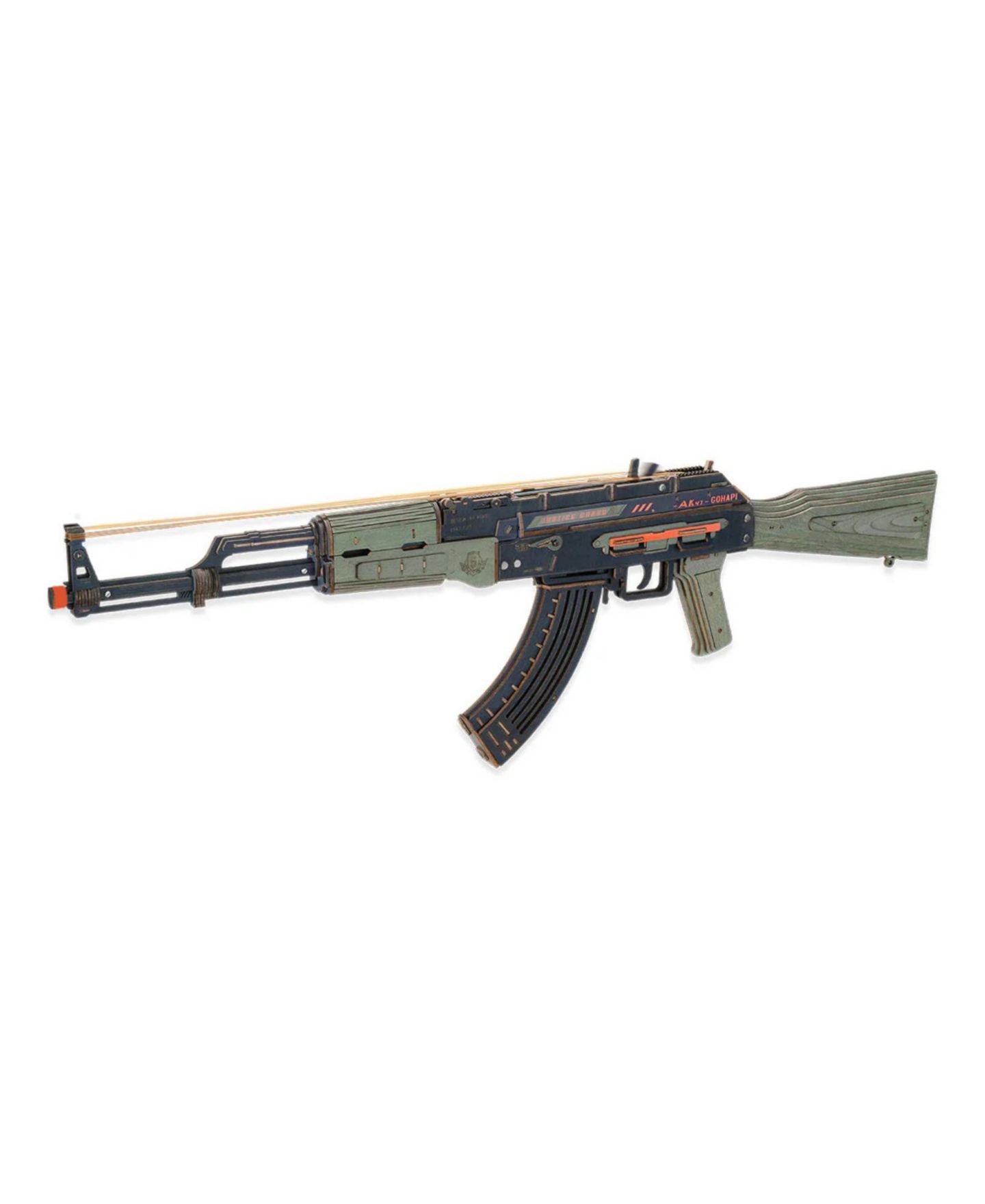 Детский конструктор Robotime M416 Carbine 3D Wooden Puzzle Rubber Band Model Building Set, Ages 14+ — фото 1