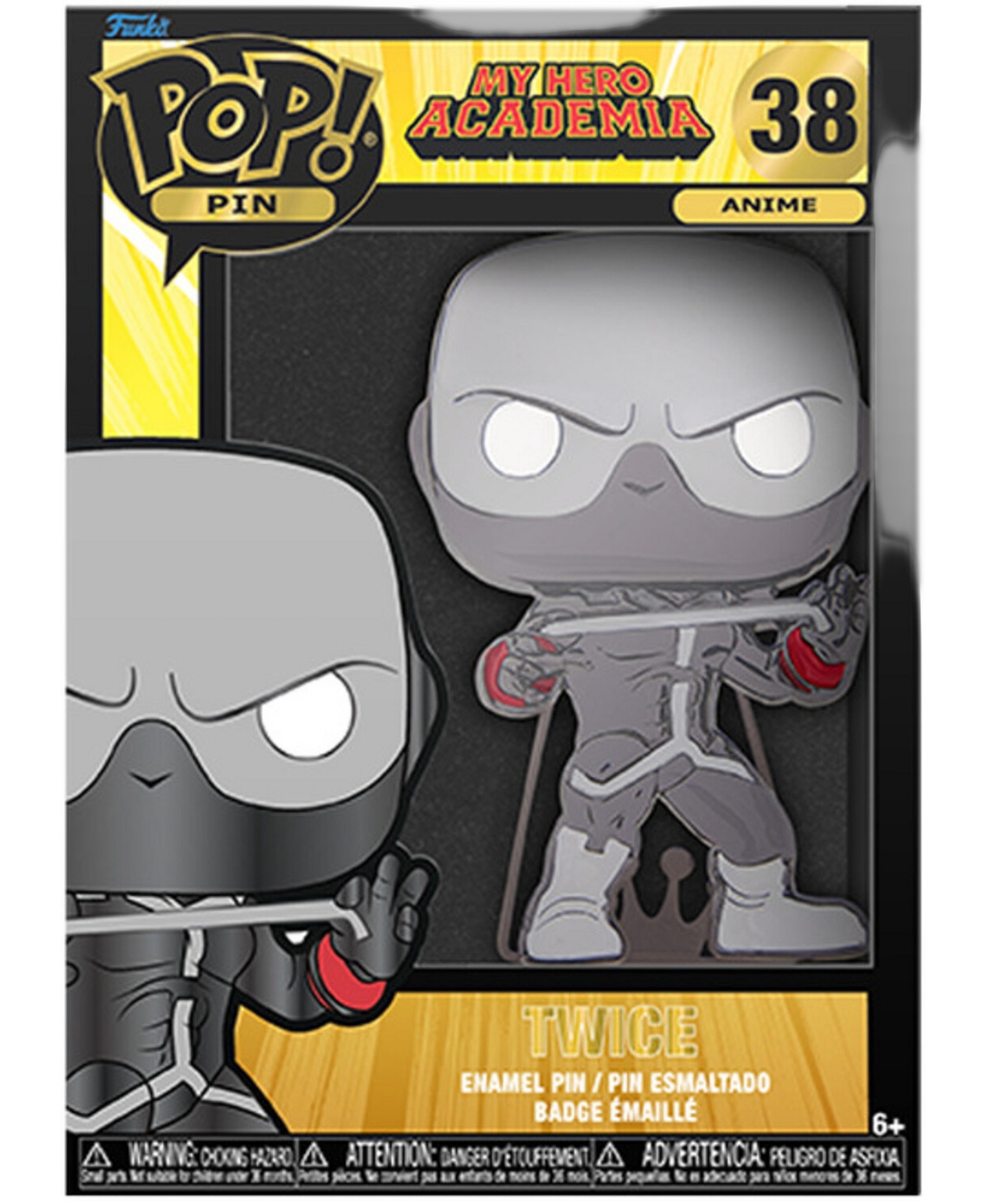 Funko Pop! My Hero Academia Twice Glow-in-the-Dark 1.8" 2-Piece Pin, Ages 6+