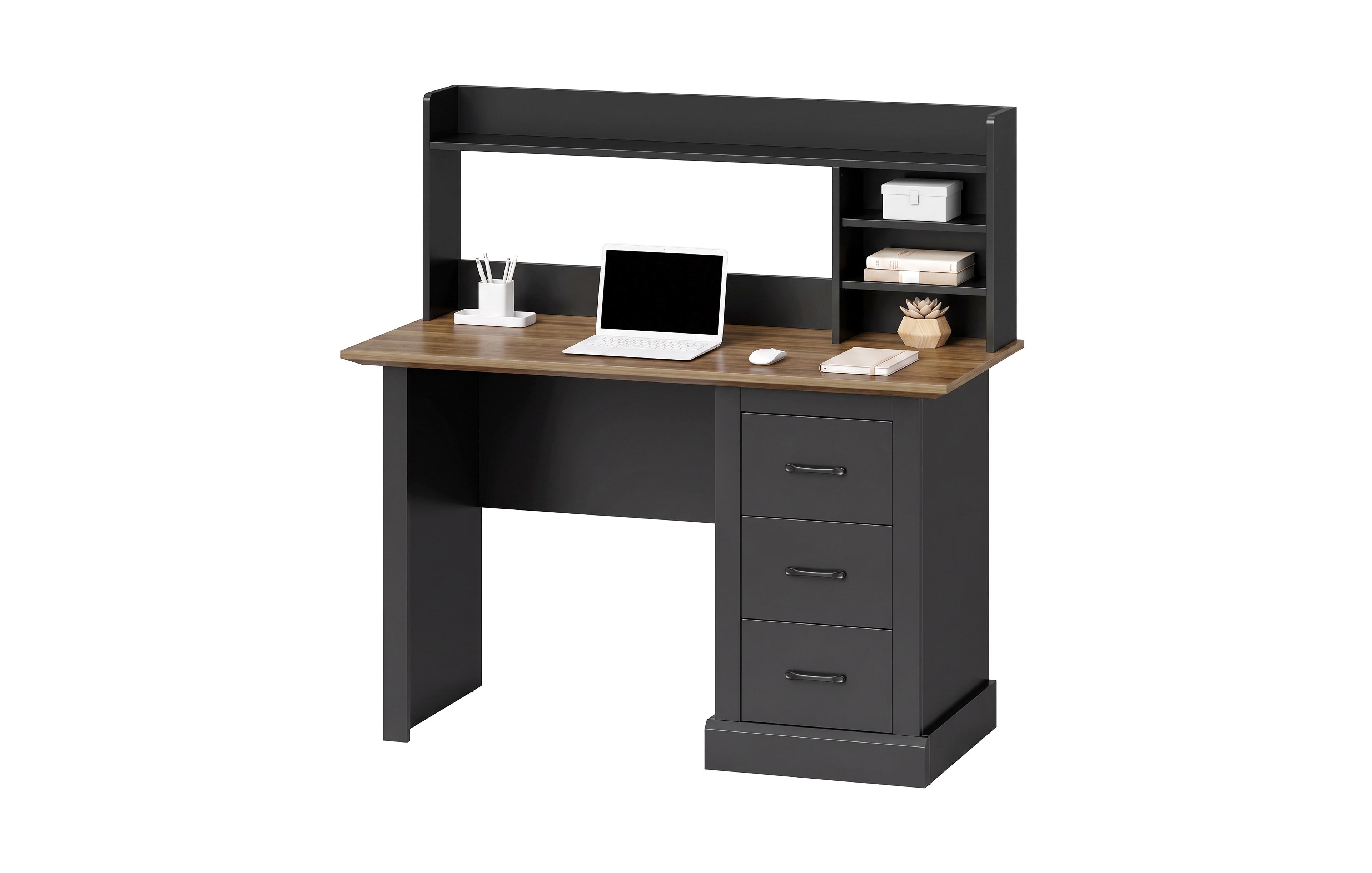 Homcom 47" Computer Desk Storage Shelves Thick Top