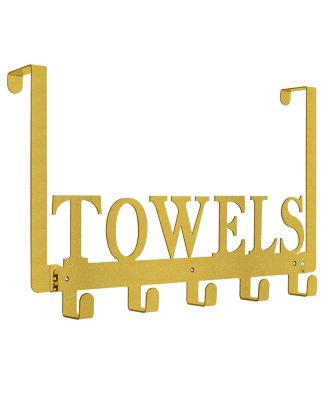 5 Hooks Over Door Hooks Towel Rack Bathroom Hardware Bedroom Cabinet Metal