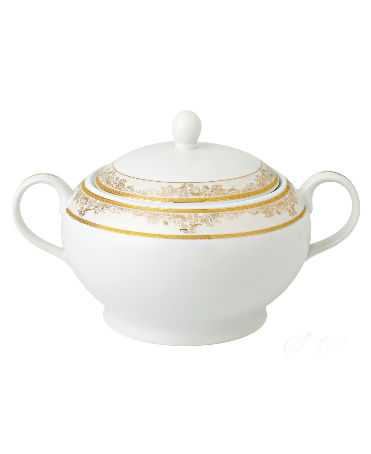 Lorren Home Trends La Luna Collection New Bone China Soup Tureen and Lid, Chloe Design