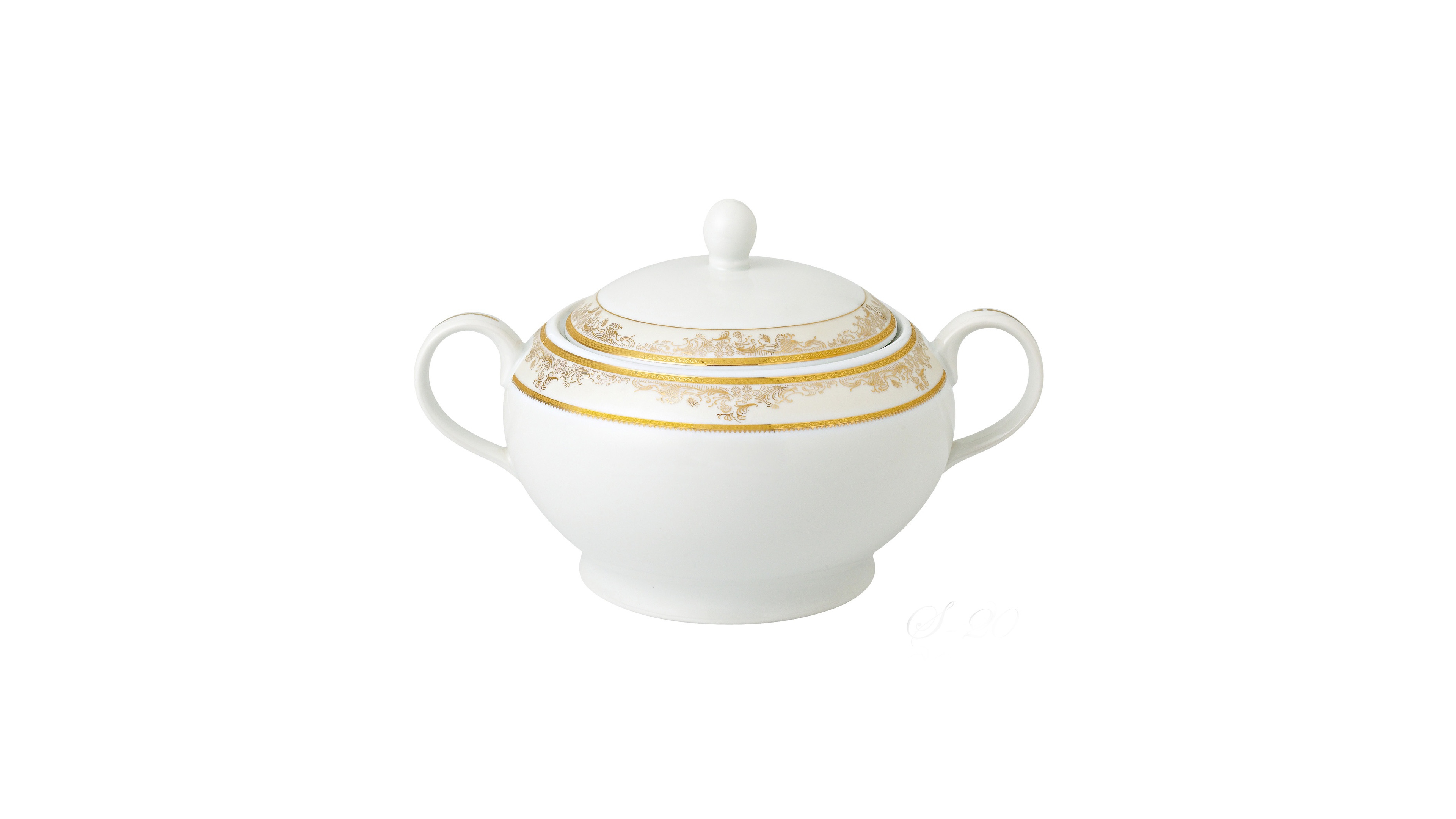 Lorren Home Trends La Luna Collection New Bone China Soup Tureen and Lid, Chloe Design