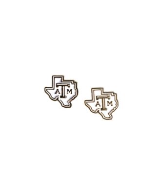 Gold-Plated Texas A&M University Stud Earrings