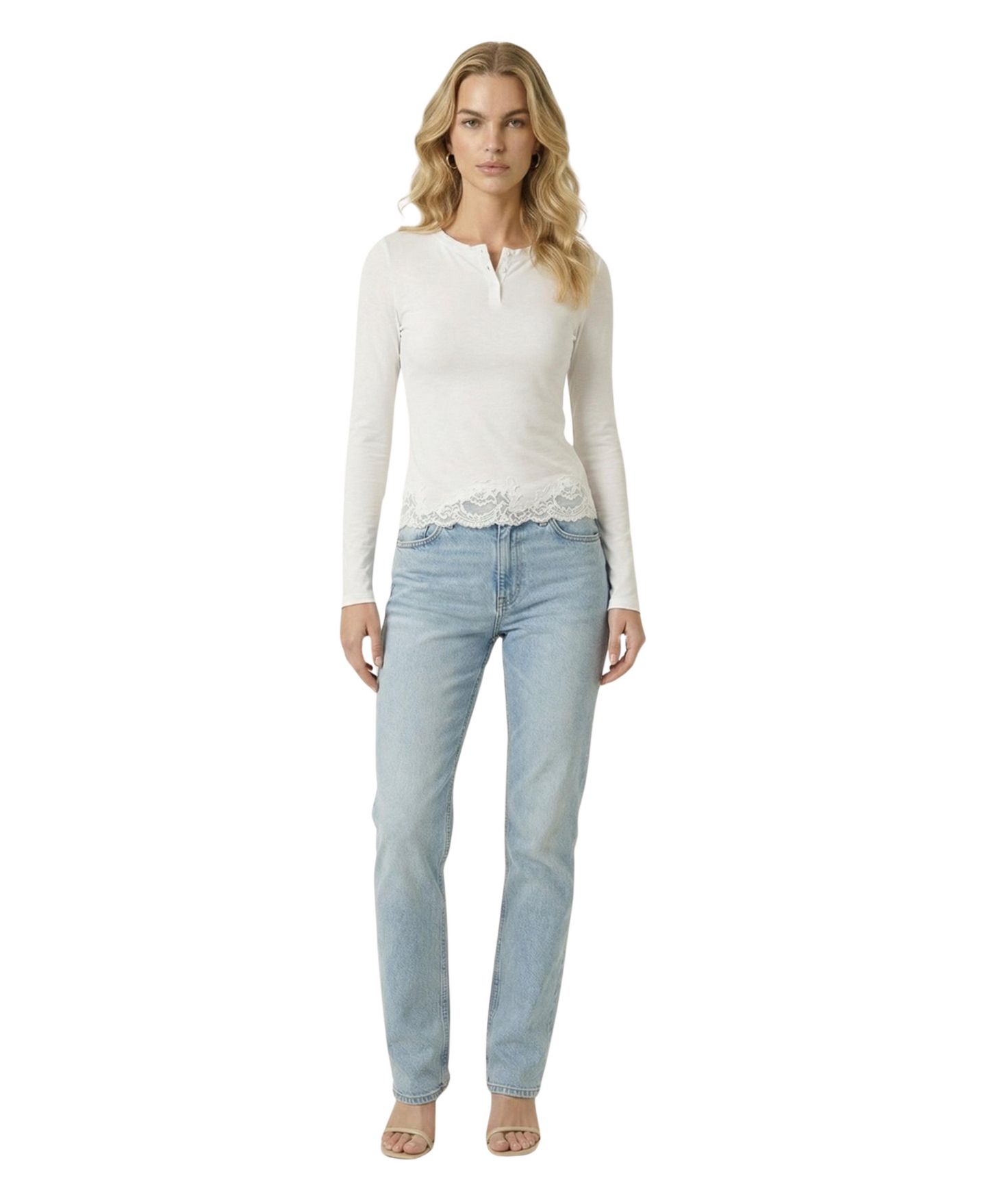 Женский топ Modenaire Henley Long-Sleeve Fitted — фото 2