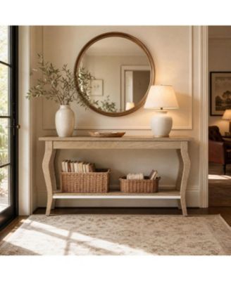 70.9 Inches Long Console Table, 2-Tier Vintage Wooden