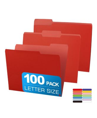 Two Tone File Folders 13 Cut Tab Letter Size Assorted Colors For Office School Home Organization