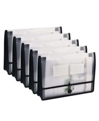 5 Pack Expandable File Folders Elastic Closure Letter Size Document Organizer for Home School Office