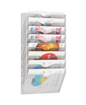 Wall Mounted 5 Pocket File Organizer Magazine Mail Holder