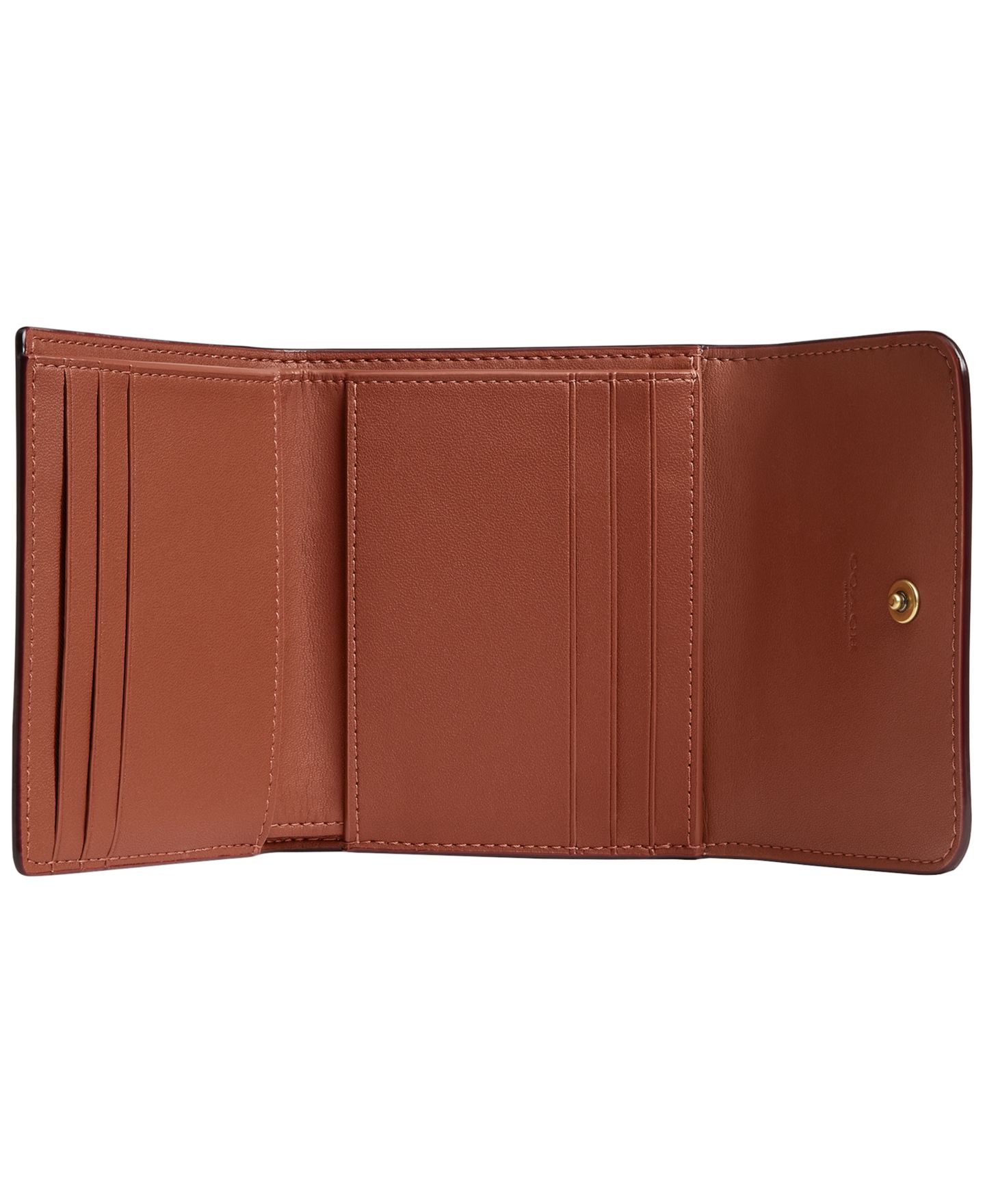 Женский кошелёк COACH Mila Signature Upcrafted Leather Wallet, цвет: Латунный / Карамельный — фото 3