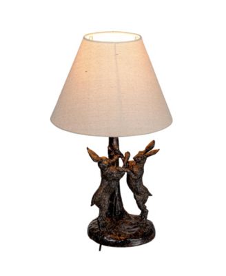 Bunny Rabbit Table Lamp with Linen Empire Shade