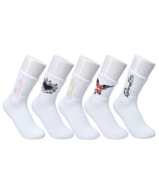 Women's Heart Flame Print Full Cushion Mid Crew Sock 5-Pack