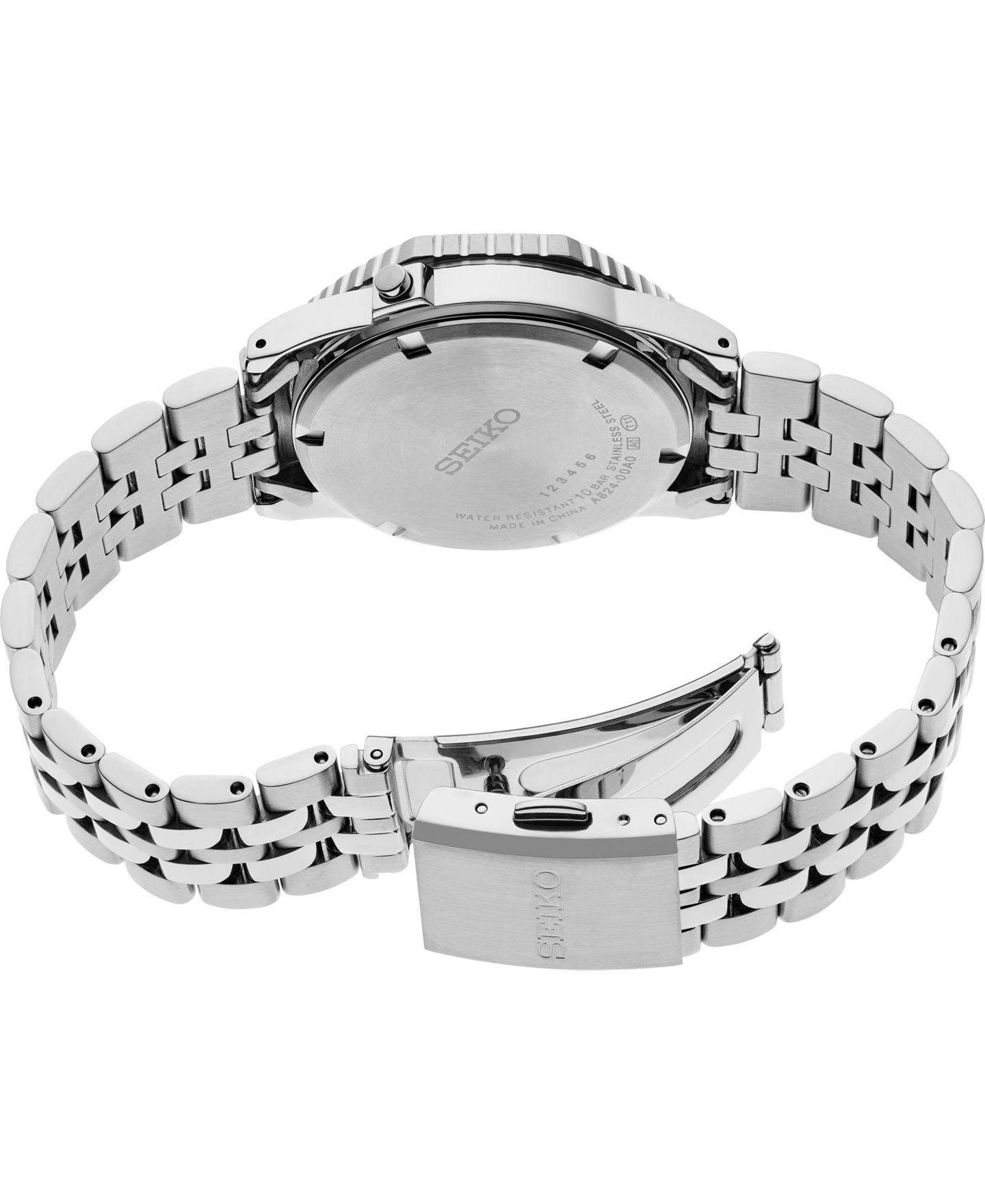 Мужские часы Seiko Digital Robocall Octagonal Silver-Tone Stainless Steel 37mm — фото 3