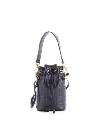 Mini Mon Tresor Bucket Bag Zucca Embossed Leather