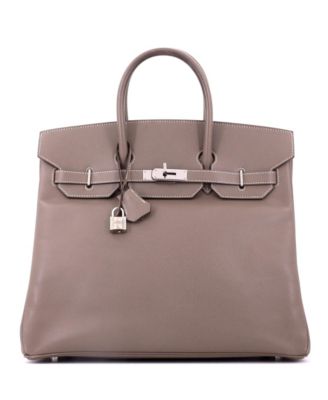 Pre-Owned Hermes HAC 36 Handbag Grey Epsom with Palladium Hardware