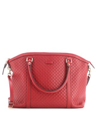 Medium Britt Convertible Dome Satchel Microguccissima Leather