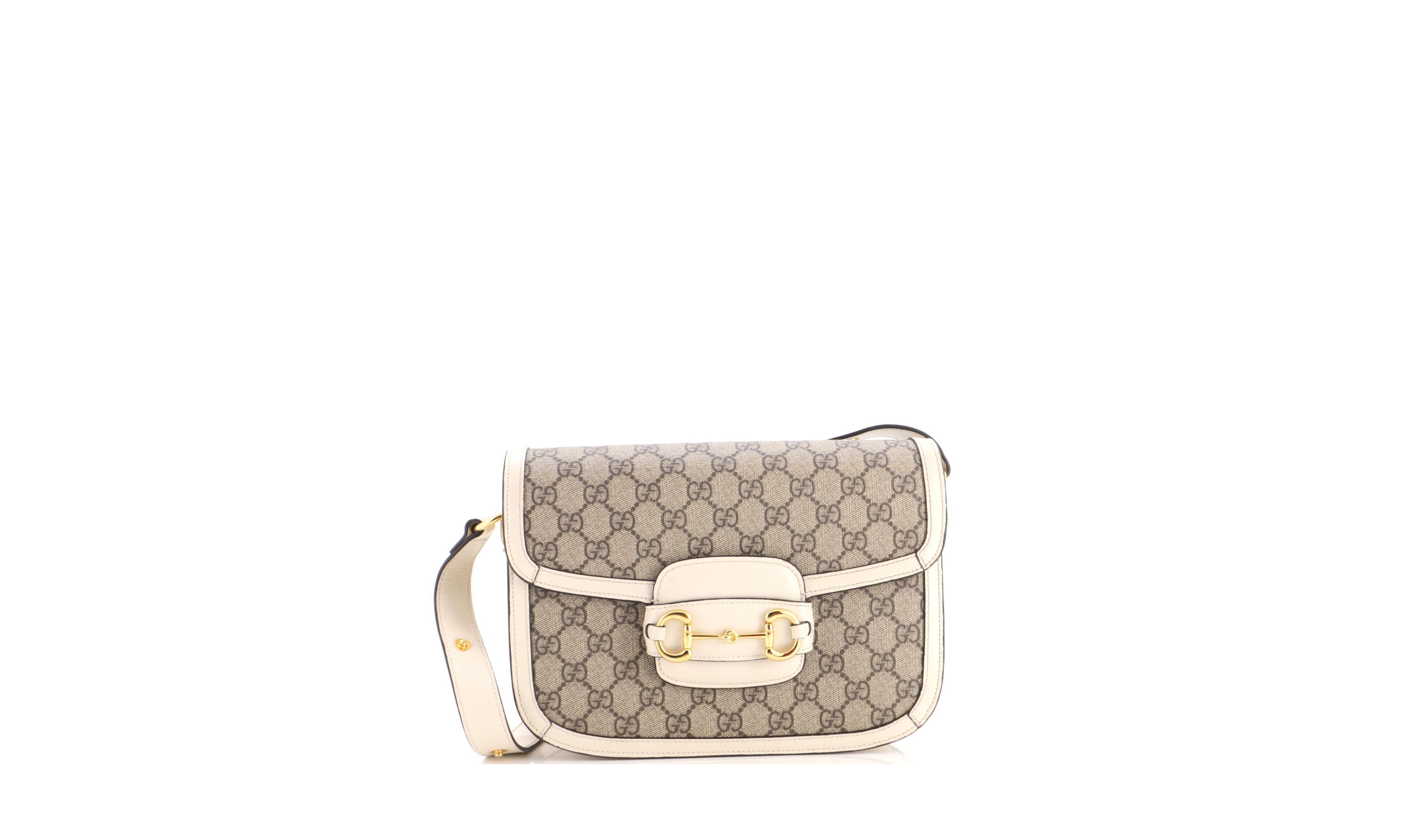 Pre-Owned Gucci Horsebit 1955 Small Coated Canvas and Leather Shoulder Bag