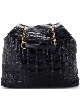 Pre-Owned Dolce and Gabbana Large Miss Kristen Tote Sequin Embellished Leather