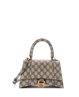 Small x Balenciaga The Hacker Project Hourglass Top Handle Bag GG Coated Canvas