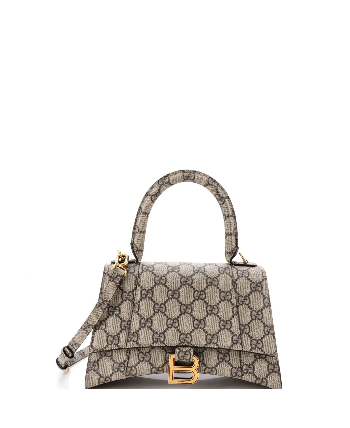 Pre-Owned Gucci Small x Balenciaga The Hacker Project Hourglass Top Handle Bag Gg Coated Canvas - Brown