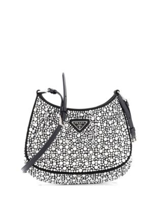 Small Cleo Shoulder Bag Crystal Embellished Satin