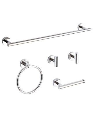 5 Piece 24" Bathroom Hardware Set Towel Rack Bar Wall Mounted Kit