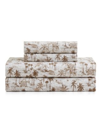 Surfside 200 Thread Count  Cotton Percale 4-Piece Sheet Set, Queen