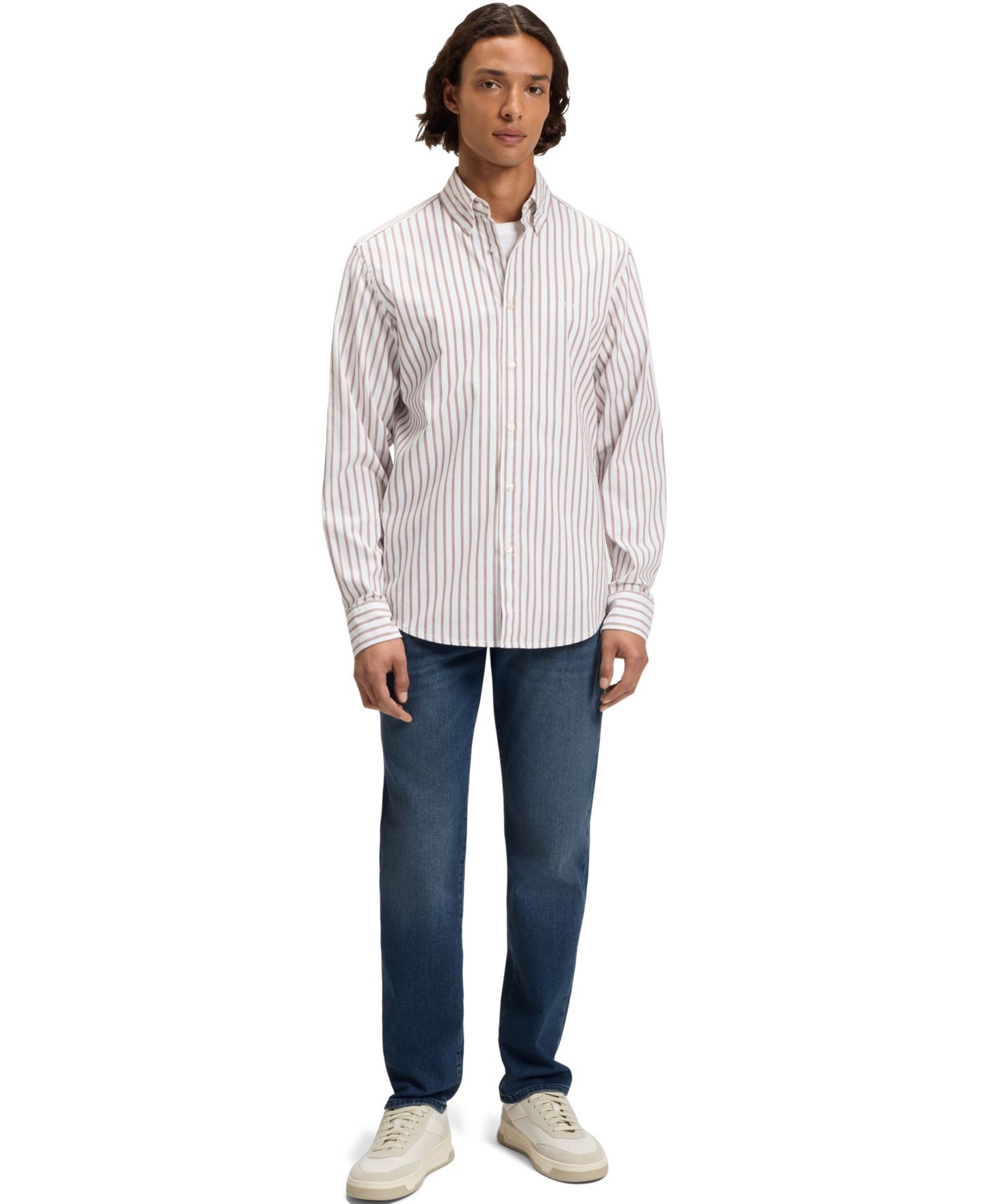 Мужские джинсы Hugo Boss Mid-Blue Comfort-Stretch Regular-Fit, цвет: Средний синий — фото 4