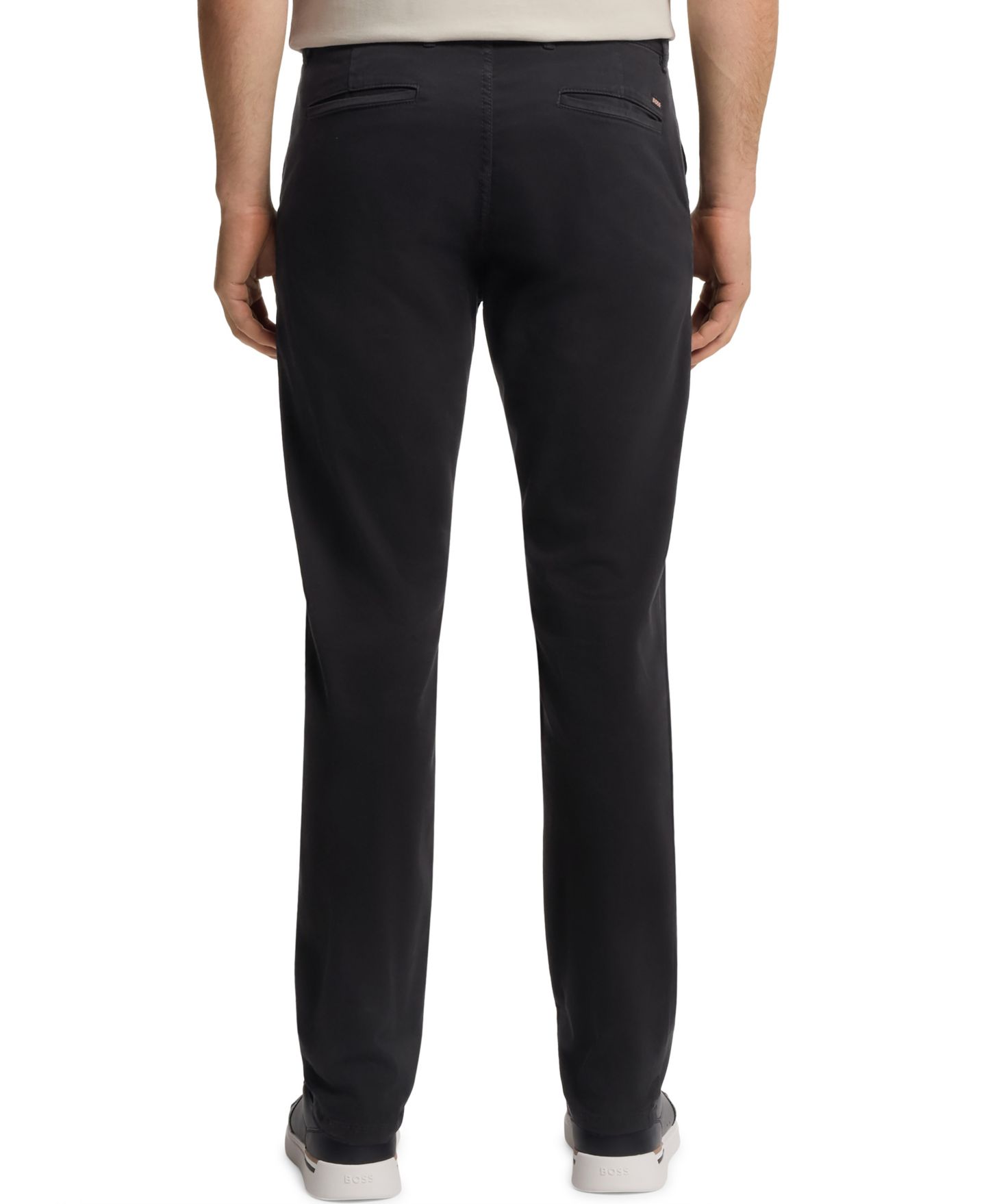 Мужские брюки Hugo Boss Stretch-Cotton Satin Slim-Fit Chinos, цвет: Чёрный — фото 5