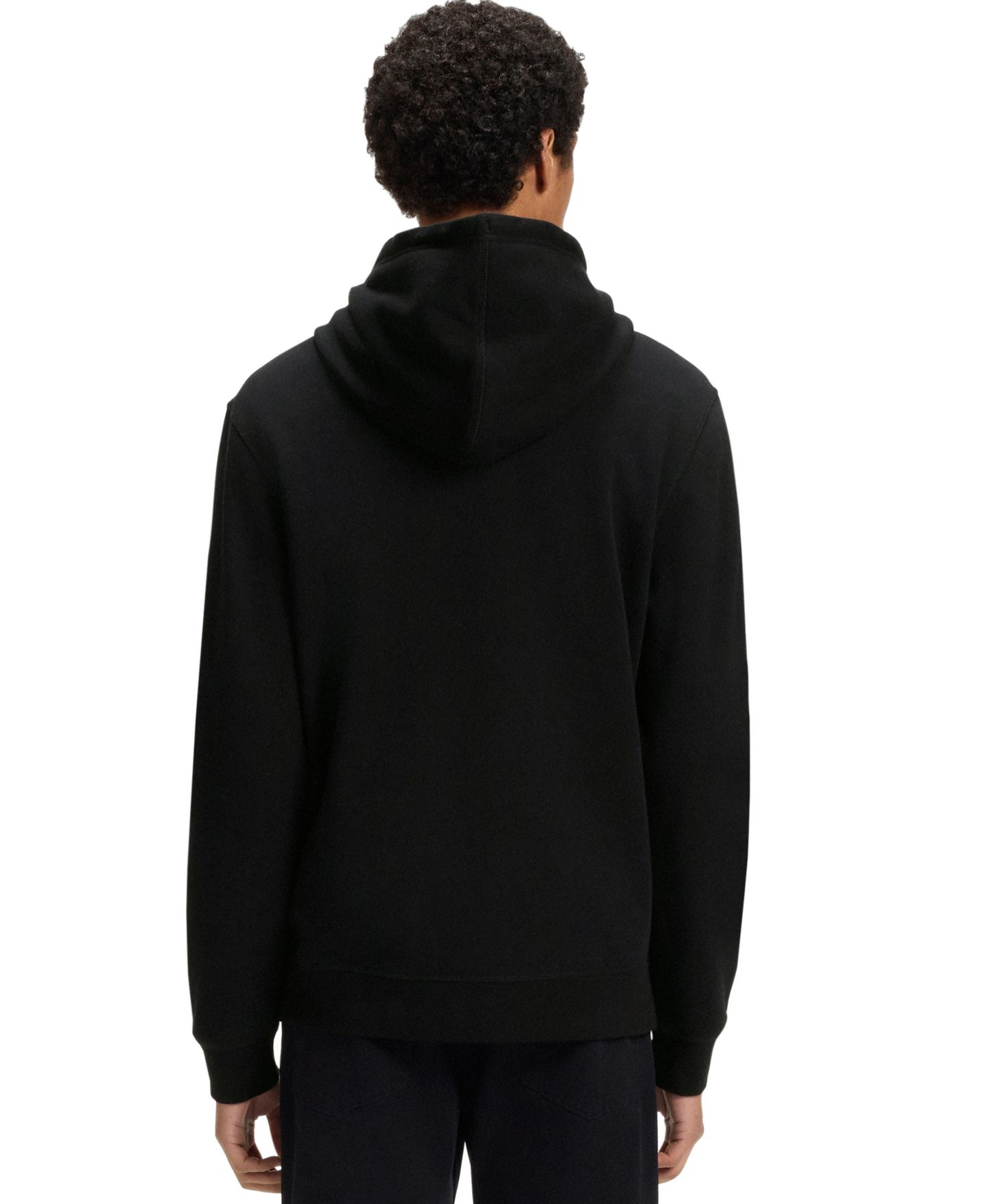 Мужское худи Hugo Boss Regular-Fit Cotton Terry Logo Patch, цвет: Чёрный — фото 7