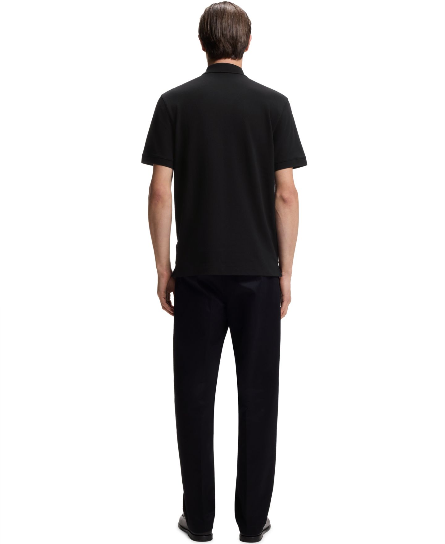Мужское поло Hugo Boss Cotton Piqué Pallas Regular-Fit Polo Shirt, цвет: Чёрный — фото 6